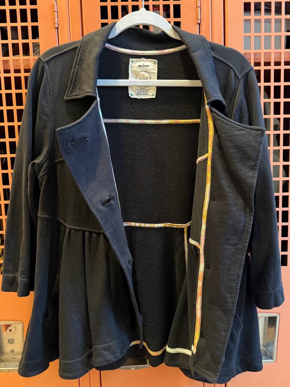 Anthropologie Allihop black Peplum Button-Front knit jacket. Size Large. EUC - Picture 5 of 7